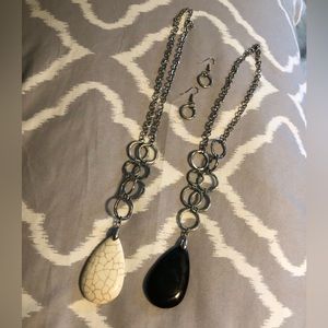 Three piece necklace and earring set